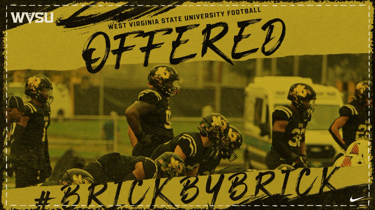 After a great conversation with @ThatsCoachWood I am excited to announce I have received an offer to play football at @WvsuFootball @CoachPenn #ItStartsAtState #EarnYouGold 🐝 #MaxOutt 🏈