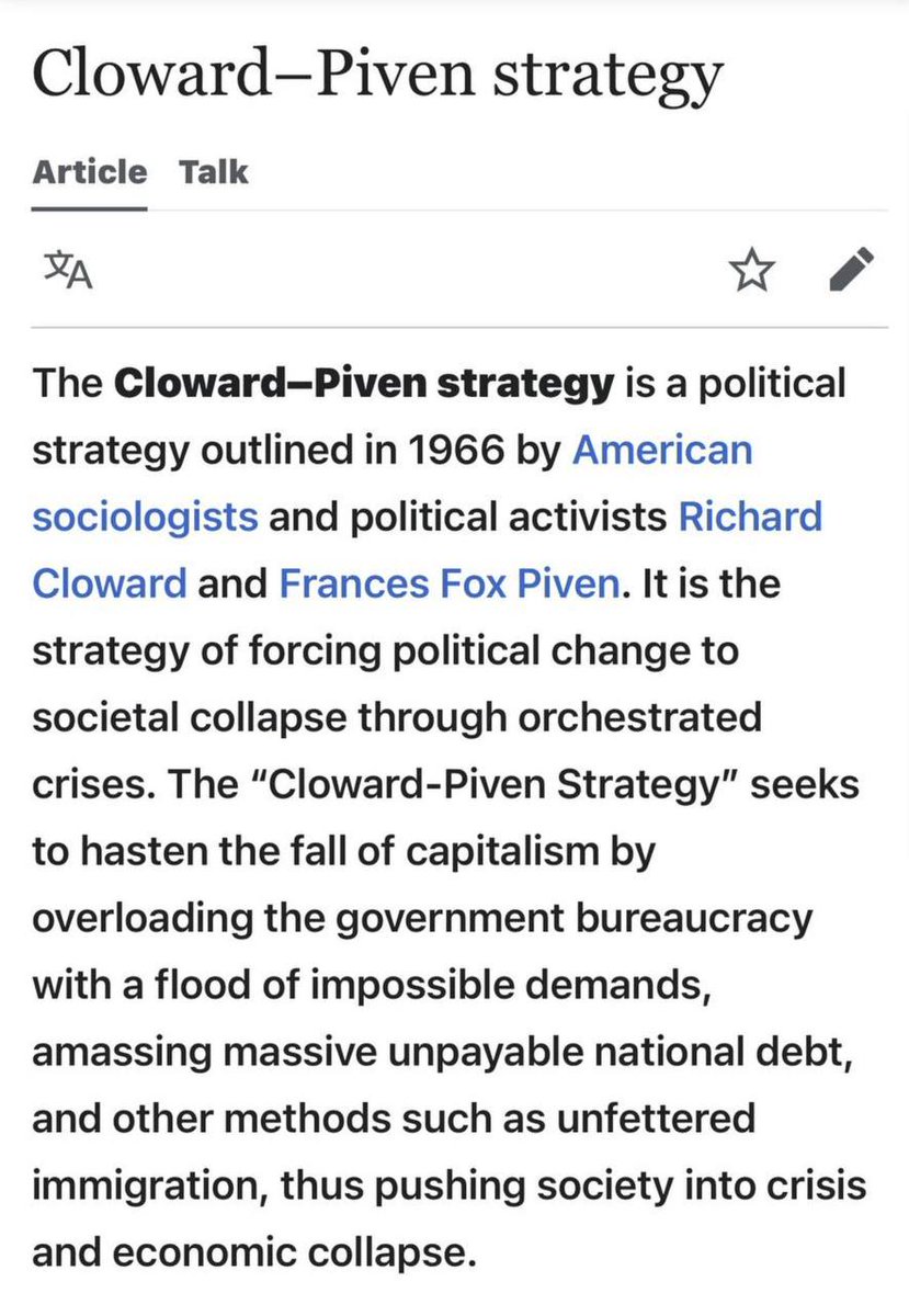 Cloward-Piven Strategy.