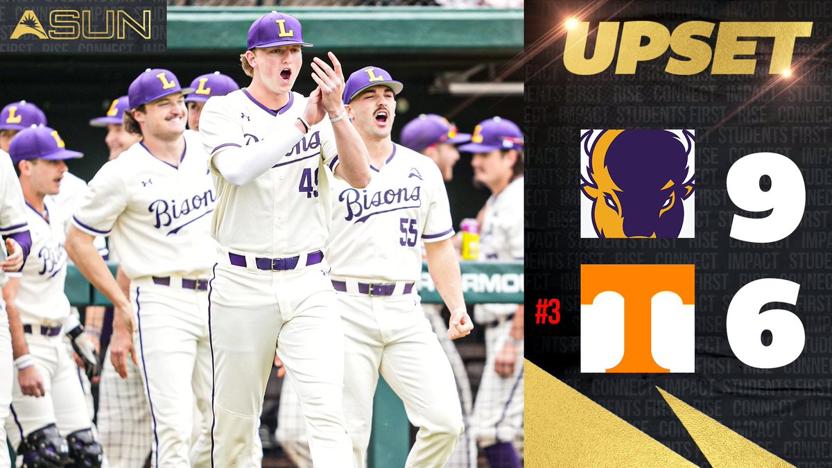 Rocky flop ⚾️ @BisonBaseball takes down No. 3️⃣ Tennessee in Knoxville! 🚨 #ASUNBuilt | #HornsUp 🤘