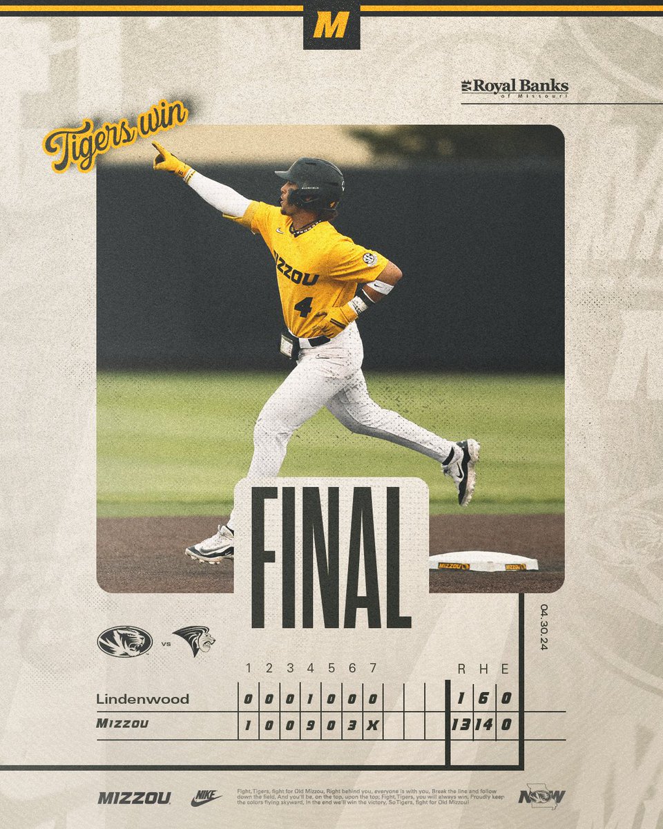 Tigers tame the Lions! 🧹🧹 #𝙈𝙞𝙯𝙯𝙤𝙪𝙉𝙊𝙒 | 🐯⚾️