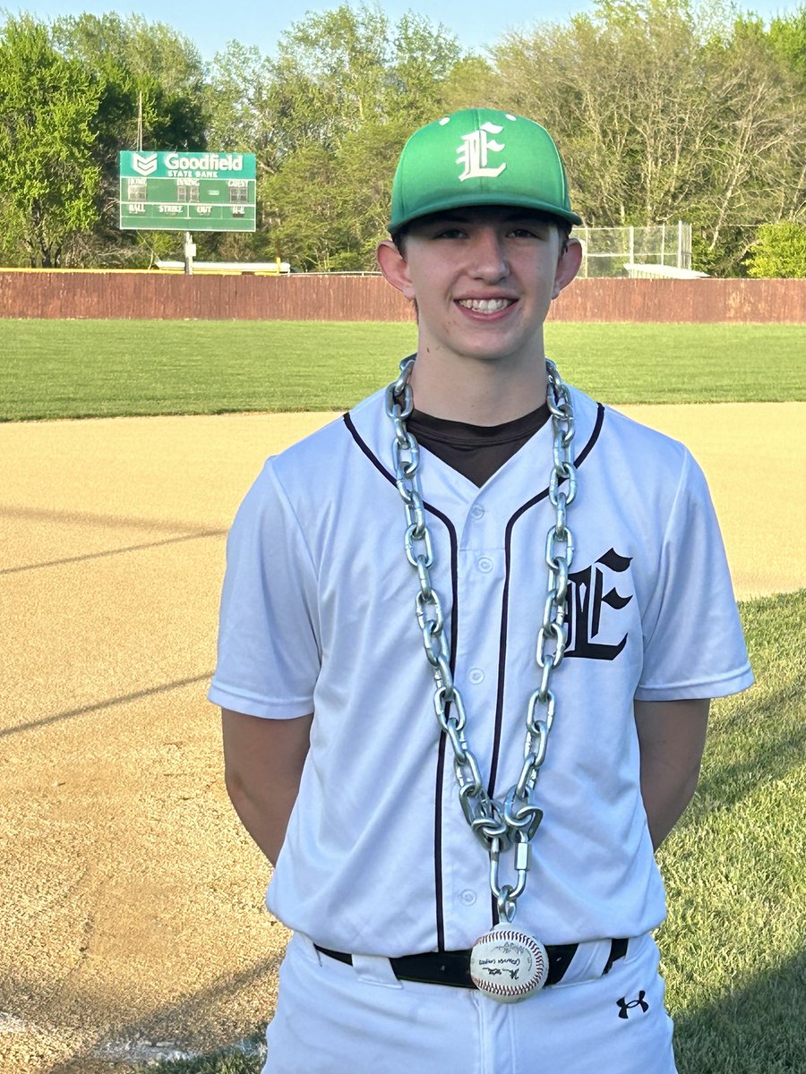 Tonight’s @DomingoBeisbol award goes to senior <a href="/ejmaynard004/">Elijah Maynard</a>. On Senior Night, Eli picked up the win on the bump, tossing 6 innings, scattering just 3 hits and striking out 2 in a 9-0 victory over Prairie Central. Great outing Eli!