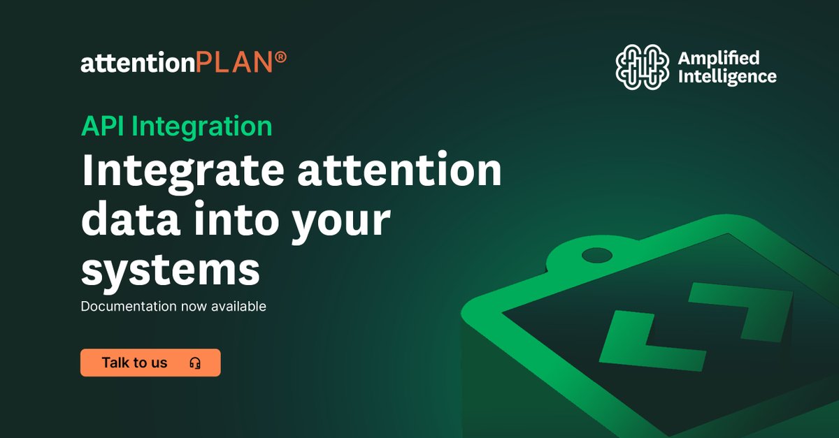 Amplified_Co's tweet image. Is your agency ready to harness the power of human #attentiondata? Dive into our API docs to discover how to integrate the world&apos;s leading #attentionmetrics into your systems &amp;amp; amplify media performance for your clients #AmplifiedIntelligence bit.ly/3UFMd4b