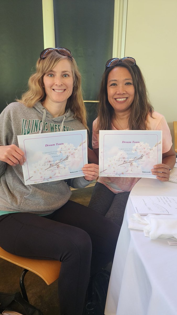 tvteacherpelini's tweet photo. It's official when Walsworth Publishing gives us the "Dream Team" award. Two amazing yearbooks published ✔️ together, and we look forward to many more! https://t.co/DjL3QWz9JG