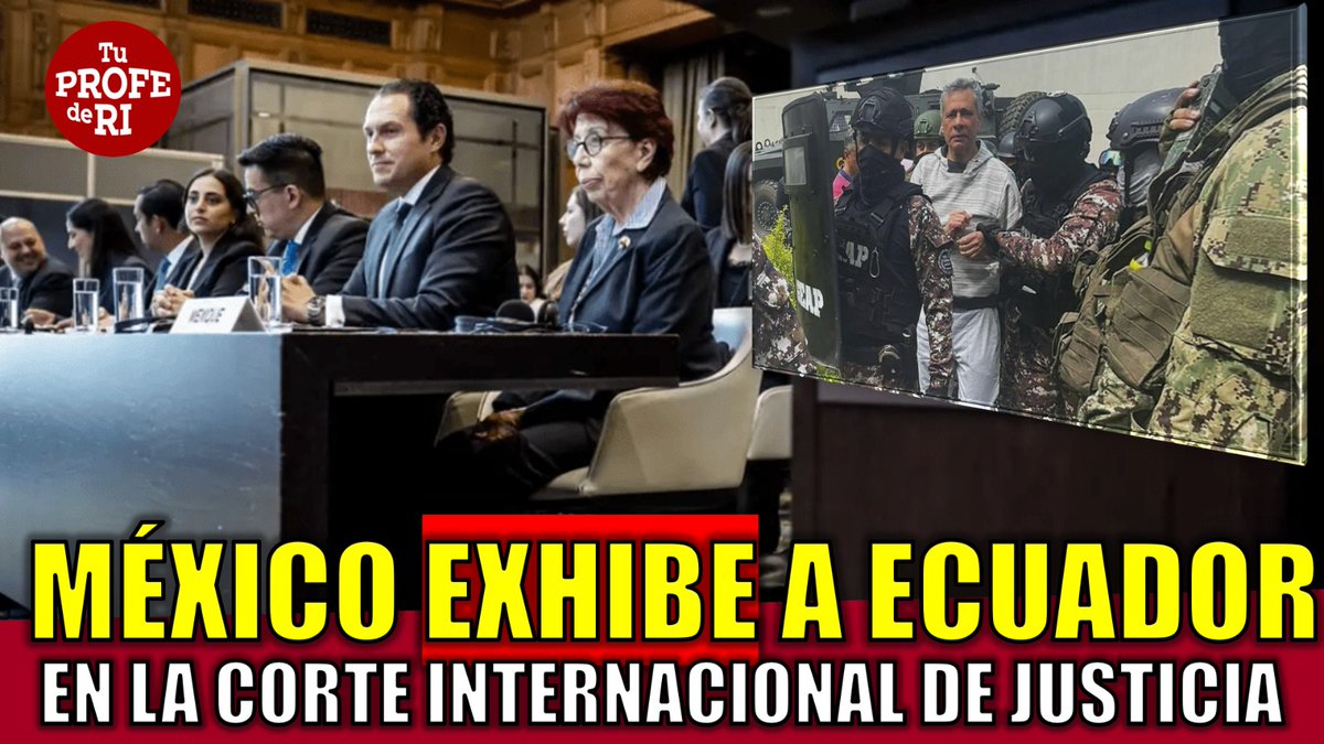 🔴 ÚLTIMA HORA: #MÉXICO REVIENTA A #ECUADOR EN LA CORTE INTERNACIONAL. ¿QUÉ SANCIONES VIENEN?

✍️ El equipo mexicano, en su mayoría confirmado por miembros del Servicio Exterior, presentó los relatos en la #CIJ vs #Ecuador. 
✍️ El equipo ecuatoriano lo conforman un abogado…