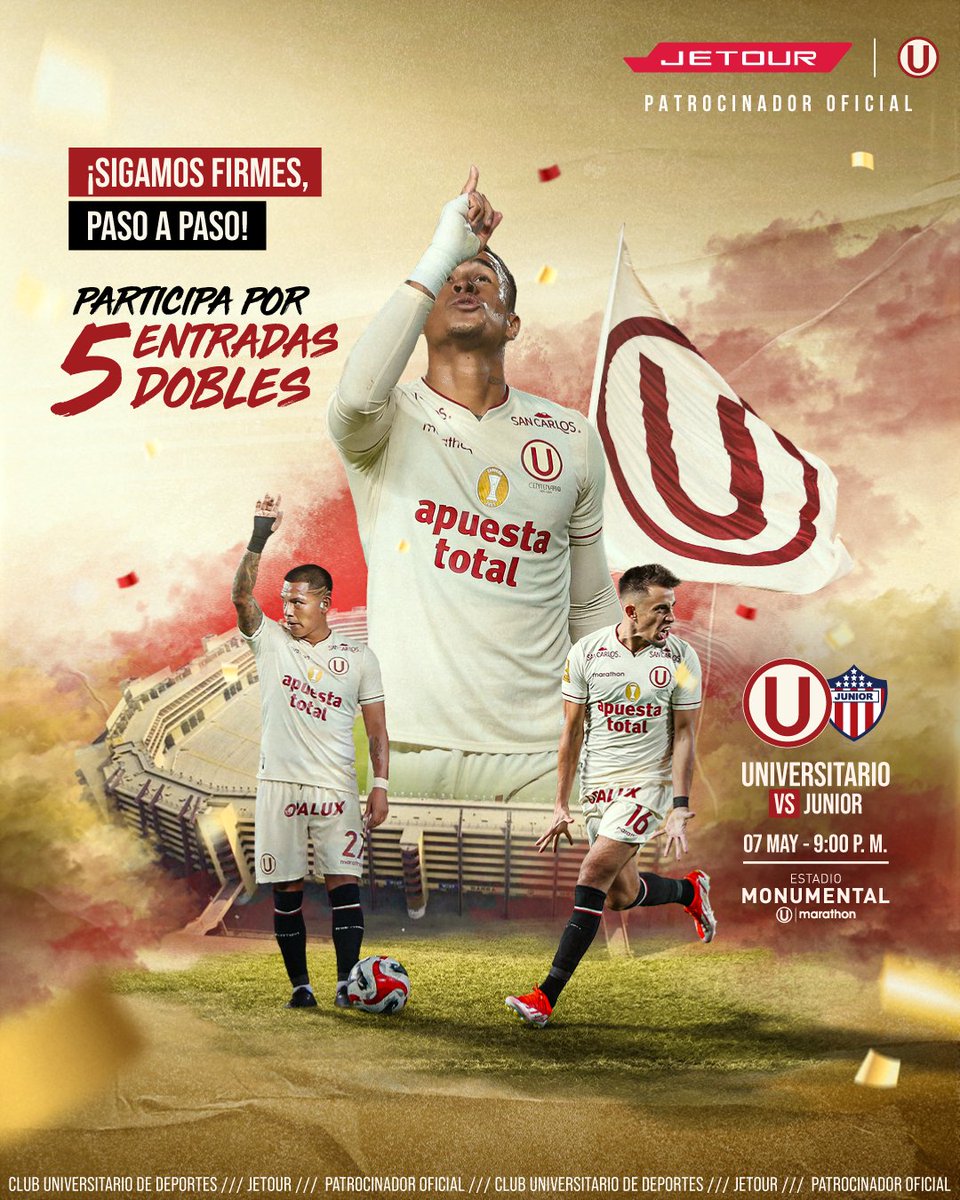 ¡Sigamos firmes con el objetivo de la clasificación! 💛🏟 Sé parte de la hinchada y participa en este sorteo. Sigue estos pasos: 1️⃣ Sigue a @jetourperu 2️⃣ Comenta qué expectativa tienes para este encuentro 3️⃣ Etiqueta a 2 amigos tan hinchas como tú #YDaleU #YDaleJetoUr