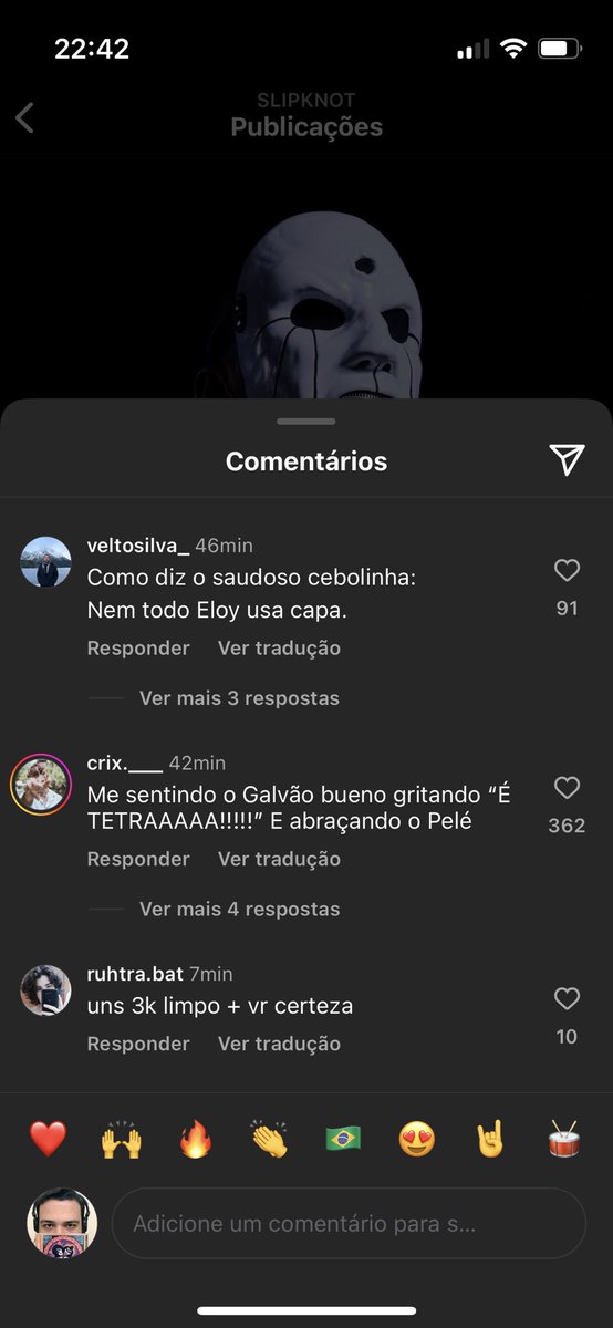 igormirandasite's tweet photo. Pela primeira vez em sua história, o Slipknot anuncia oficialmente um integrante. No caso, o brasileiro Eloy Casagrande. Em outras ocasiões, simplesmente deixaram o público descobrir por conta própria.

Os comentários do post estão 10/10. Até a mãe dele apareceu por lá. https://t.co/7WR5fpMqcA