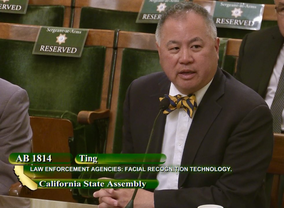 The Assembly Privacy Cmte today approved my facial recognition bill, #AB1814, 10-0-1. It prohibits CA law enforcement from proceeding w/ a search, arrest, or affidavit for a warrant based solely on a facial recognition match. There must additional evidence before moving forward.