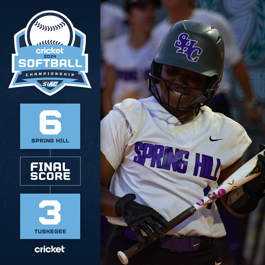 Spring Hill advances to the FINAL ROUND of the 2024 Cricket SIAC Softball Championship Tournament! The Badgers will face the No. 3 seed in the SIAC west division, Lane College. Play begins tomorrow at 1 p.m. ET! 🥎 🏆 #SIAC #SIACSB #LeadersRiseHere