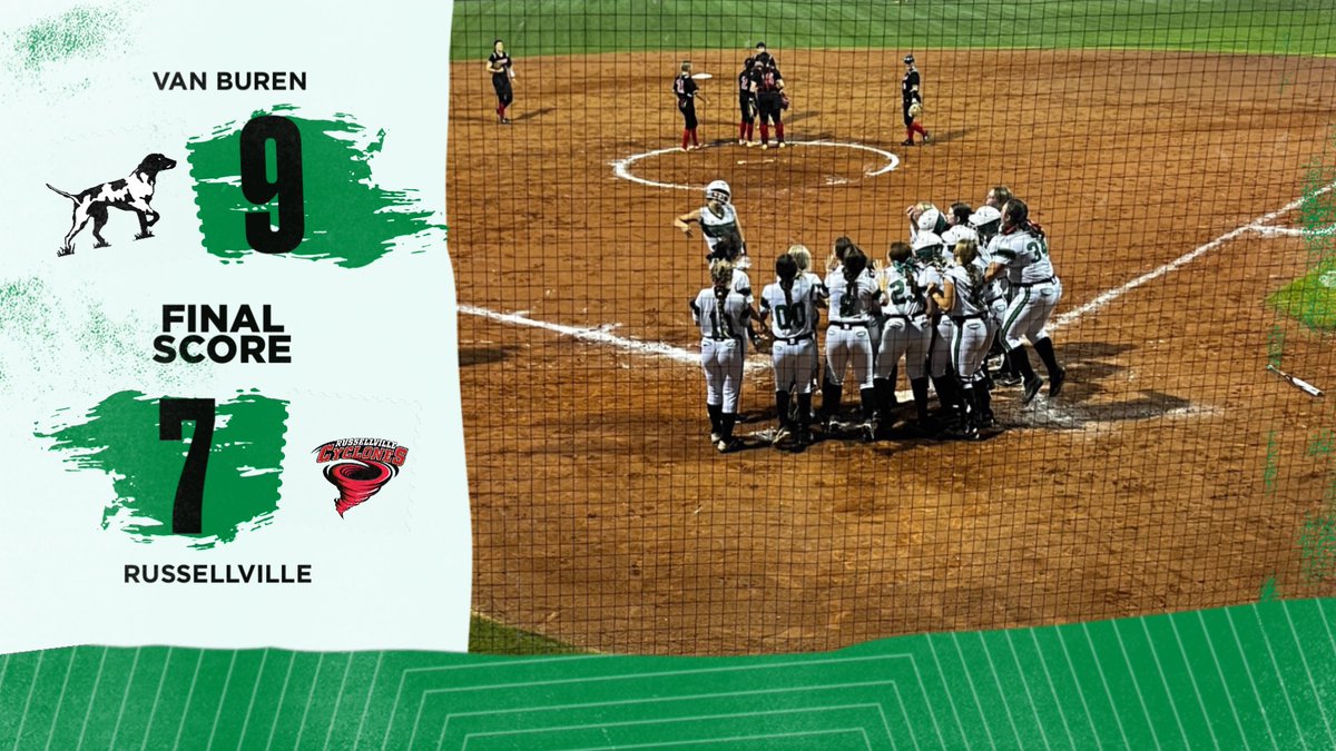 FINAL!
<a href="/pointersoftball/">VB Pointer Softball</a> takes Game 2 over Russellville 9-7!  Ashlyn Michael with the GRAND SLAM in the 6th to put the LP's up for good!
State Tourney Bound!