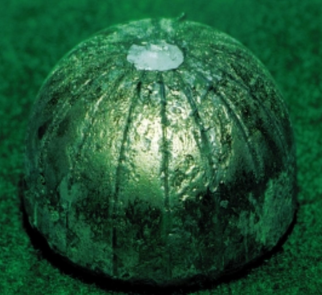 Half sphere of gallium-stabilized δ-phase plutonium that was produced by vacuum distillation in a levitation furnace.
Source: Los Alamos