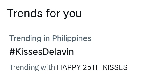 ang solid pa din ng fan mo <a href="/KissesDelavin/">Kisses Delavin</a>  ikaw nlang kulang 😅,  kung nasaan ka man sana lagi kang masaya 🤍

HAPPY 25TH KISSES