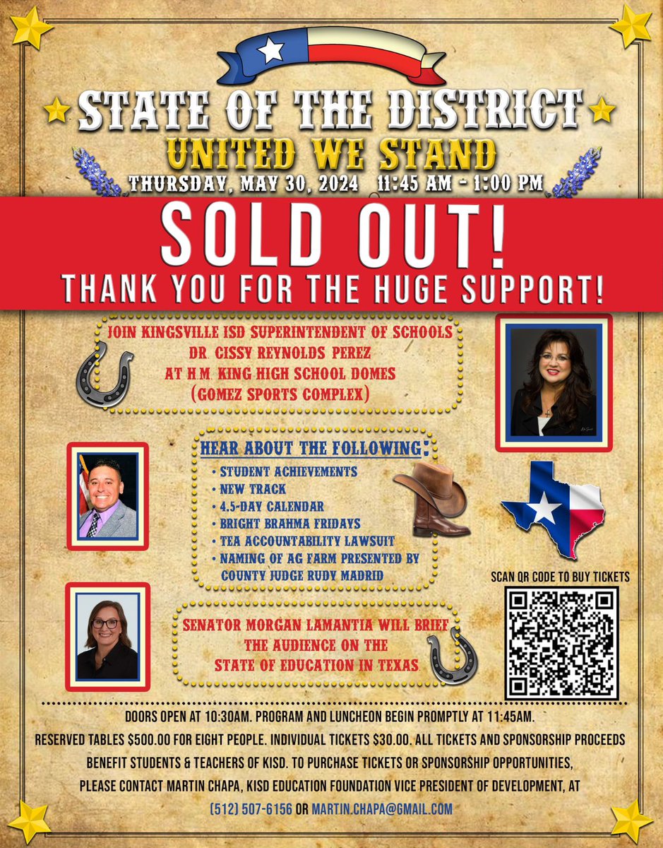 We are SOLD OUT a full month ahead of the event! 💛🤩🖤 WOW! Thank you to everyone for your HUGE support!! (If you reserved a table, please contact Martin Chapa to confirm.) 🖤🤘💛 #StateoftheDistrict #brahmafamily #kisdpride