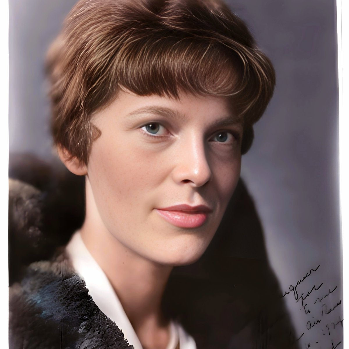Amelia Earhart.  My colorization.