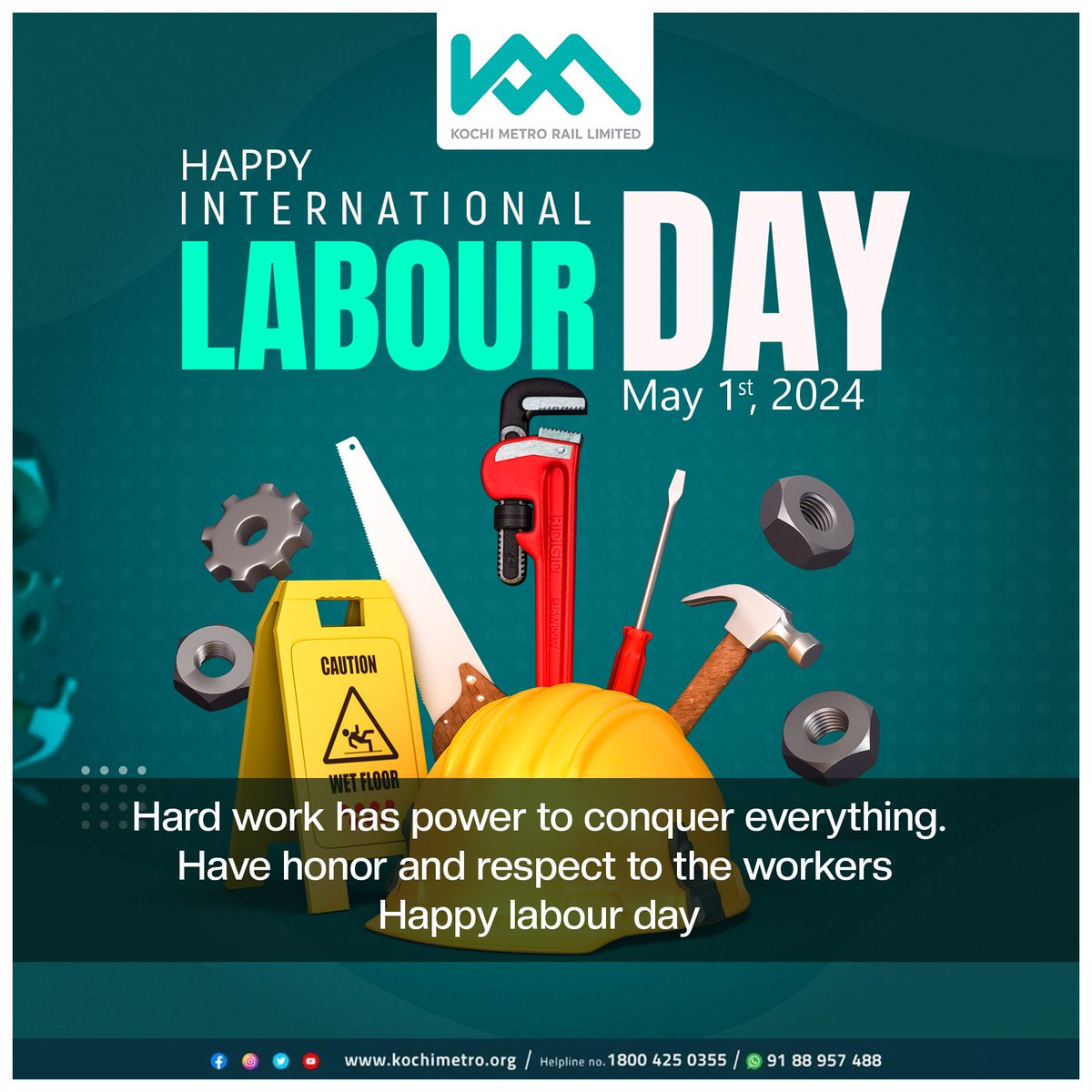 Saluting the immense dedication and contribution of the working force. #Kochimetro #kochi #metro #kochiwatermetrolimited #LabourDay #InternationalLabourDay