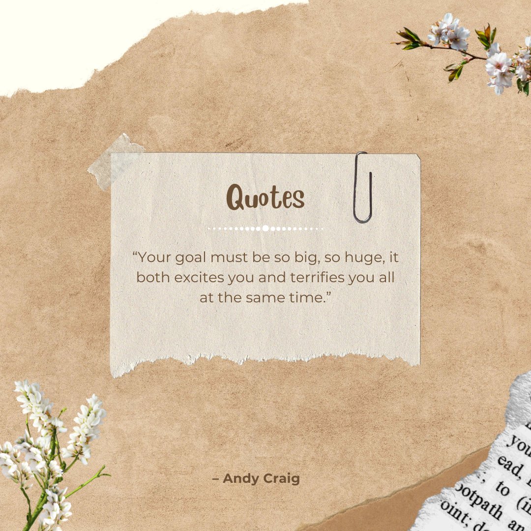 GenerousTweets's tweet image. "Your goal must be so big, so huge, it both excites you and terrifies you all at the same time."
– Andy Craig
bit.ly/3cgdIL7

#Leadership #LeadershipBooks #SelfHelpBooks #Author