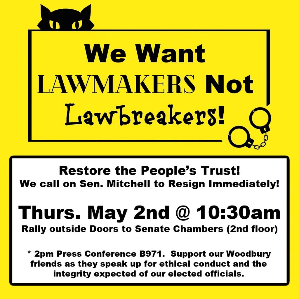 Upset that the @MinnesotaDFL is letting a Senator charged with a #Felony be the tie-breaking VOTE to railroad through the most #radical & #woke agenda ever seen here in MN...? SHARE & PLAN to ATTEND May 2nd 10:30 - Rally at Senate 2:00 - Press Conference led by @Sen_NMitchell
