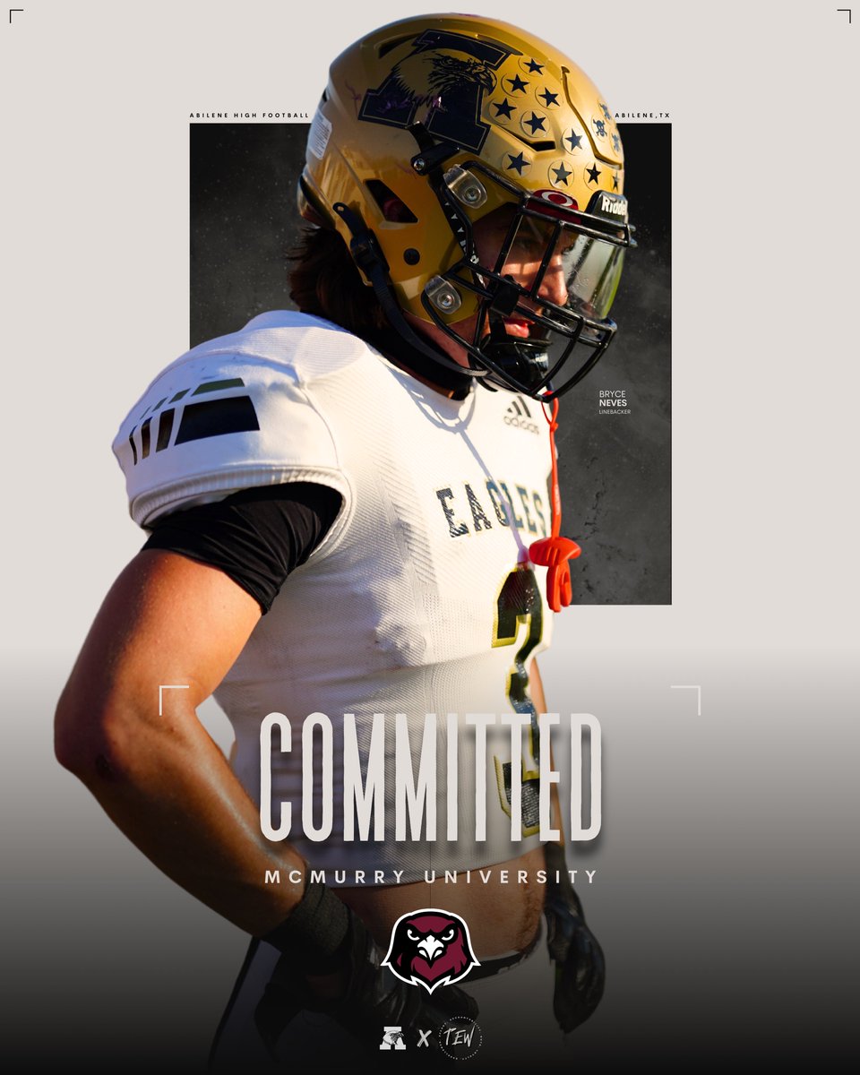 𝒮𝒾𝑔𝓃𝑒𝒹.✍️ Congratulations to Bryce Neves as he is heading to @McMURRYFOOTBALL👏 #BetterNeverRests🚫 | #TEW