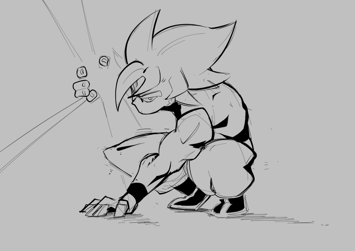 Fluffy hair Goku sketch