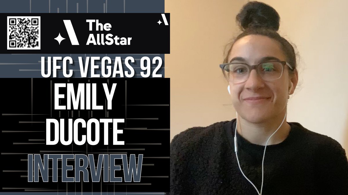 Spoke with Emily Ducote for @TheAllStarSport ahead of #UFCVegas92 about: ✓ Vanessa Demopoulos matchup ✓ Cross-training with @TeciaTorres & Angela Hill ✓ Importance of recent victory ✓ NEW gym location/facility 📺 youtu.be/16AvW1mcUMk Download the AllStar app for all…
