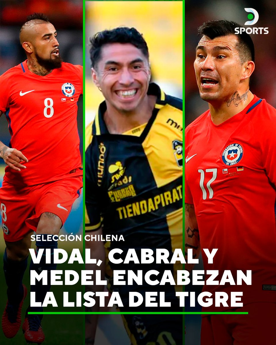 KING, PIRATA Y PITBULL CHECK ✅

🇨🇱 Arturo Vidal, Gary Medel y Luciano Cabral están la lista de buena fe de @LaRoja para la CONMEBOL #CopaAmericaEnDSPORTS

🐯 Ricardo Gareca tiene un total de 55 inscritos en esta lista 📜

¿Te gustan estos nombres? 👀

ℹ️ @M_EscobarAlvear