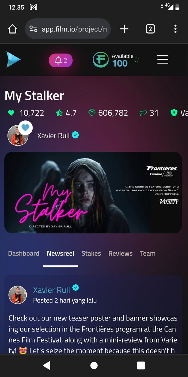 daudkurnaedy's tweet image. It will be huge, we highly recommend &quot;STALKER&quot; will be first time for launch on film.io

Join me on Film.io
@Filmio_Official and @rull_xavier

#filmio #original #democratize #films