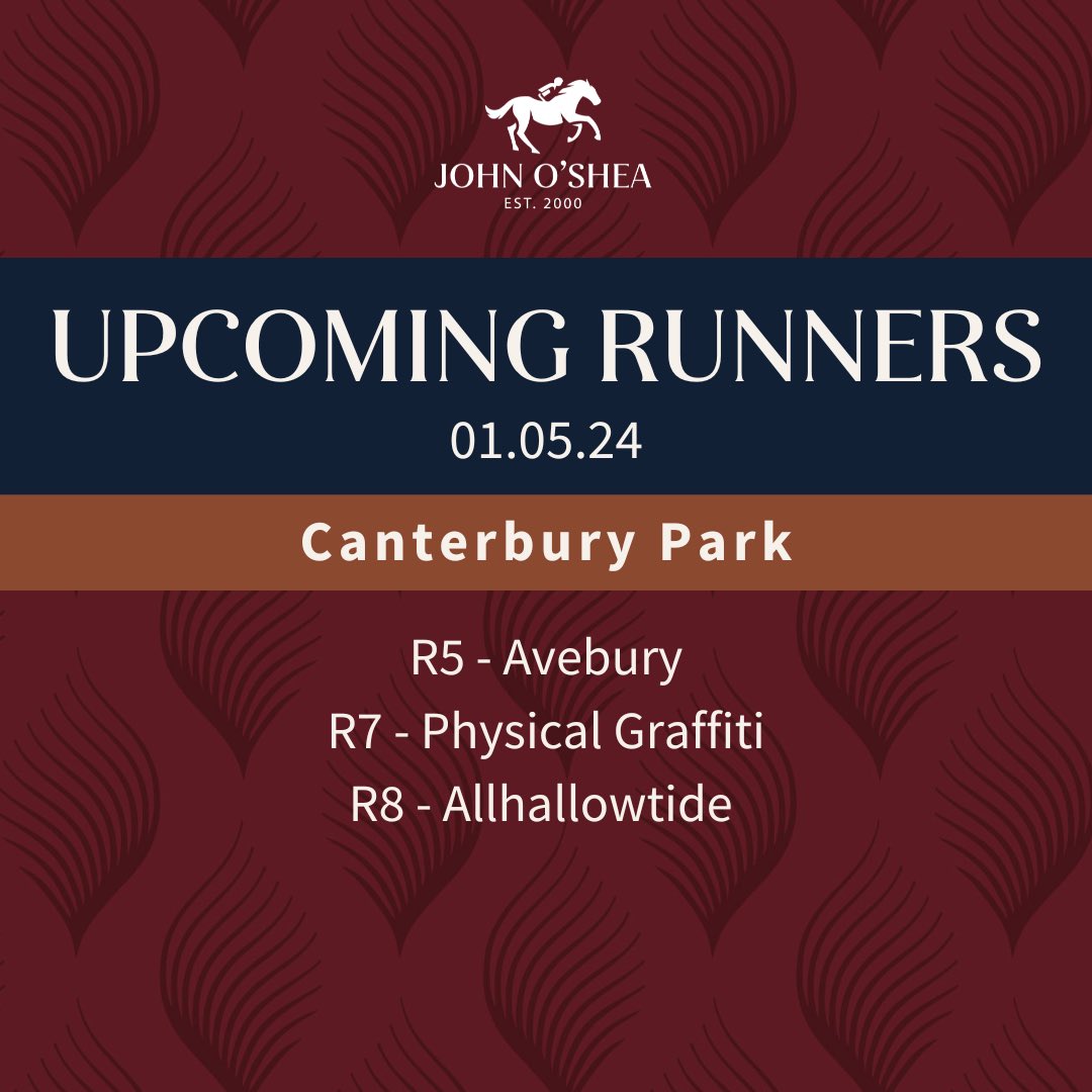 Three runners for the stable today at @aus_turf_club Canterbury 👏 Best of luck to connections 🙌