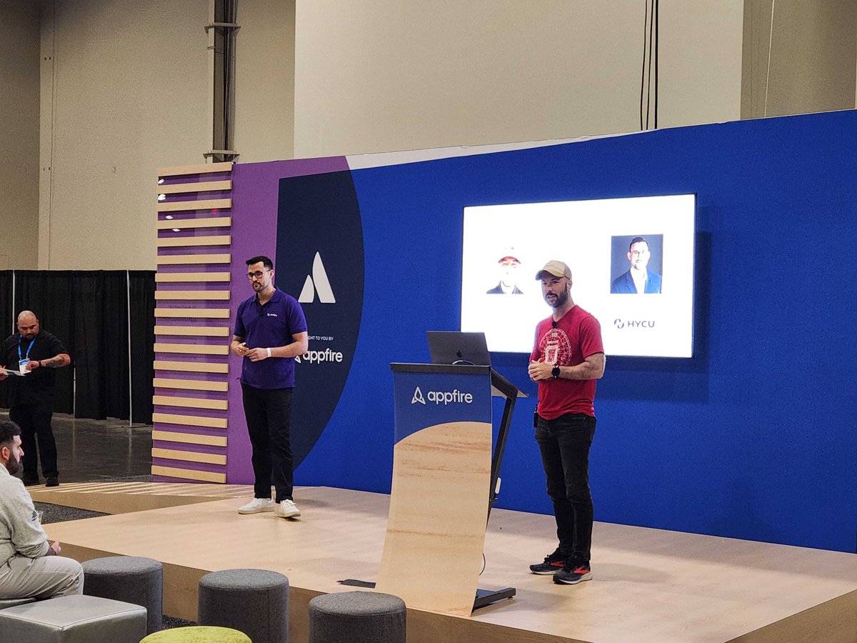 📺 Nick Sommerfeld and @HYCUInc's Andy Fernandez took the stage for an #AtlassianTeam24 session on busting backup myths! Did you catch the talk? Thank you to everyone who joined us! @Atlassian @Appfire #cloud