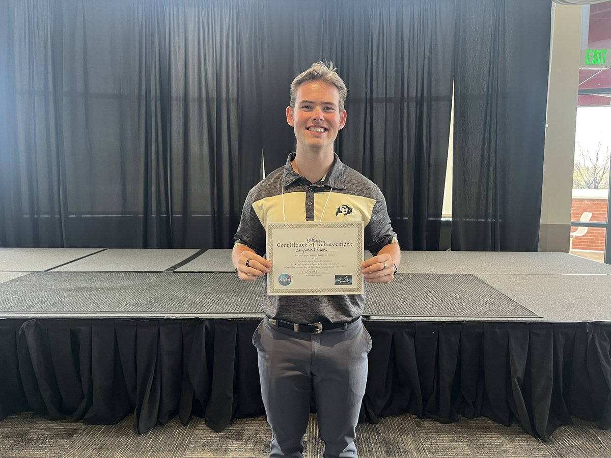 *Brag Alert* oldest son Ben took 1st place for his paper and presentation at the Colorado Space Grant Symposium. He presented his project he has been working on over the last year. The project, WhenBuffsFly, tested lunar technology developed at CU by sending it up to 120,000…