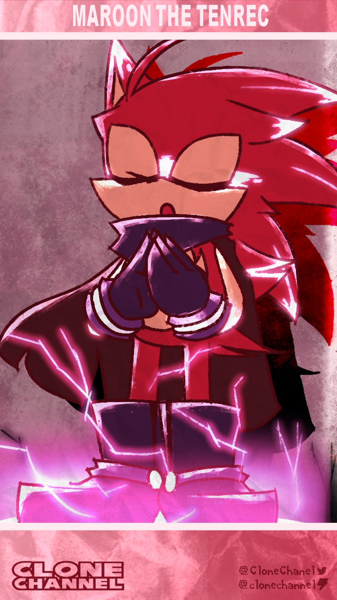 Clone Channel art for May 2024, featuring Maroon the Tenrec!
(remember to check the pinned tweet for the drive link for the full res and transparent versions!) 
#sonicfanart #fnas #fnasart