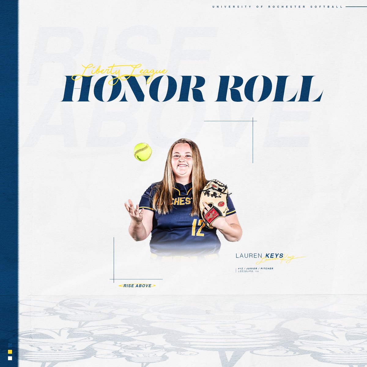 🔊 Special Shoutout to Lauren Keys for securing Liberty League Honor Roll, tossing 9.1 innings for the ‘Jackets, throwing six strikeouts and only giving up 2 ER in the 4-0 week 👏

#team27 #ursb