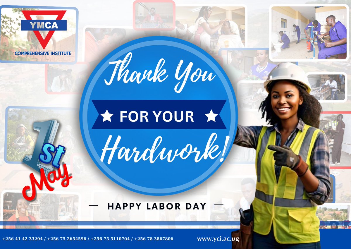 #studyatYCI #HappyLaborDay #happynewmonth #May1st Sending our appreciation and respect to the workers of every field....SALUTE!!!!!!🙏🙏🙏 yci.ac.ug