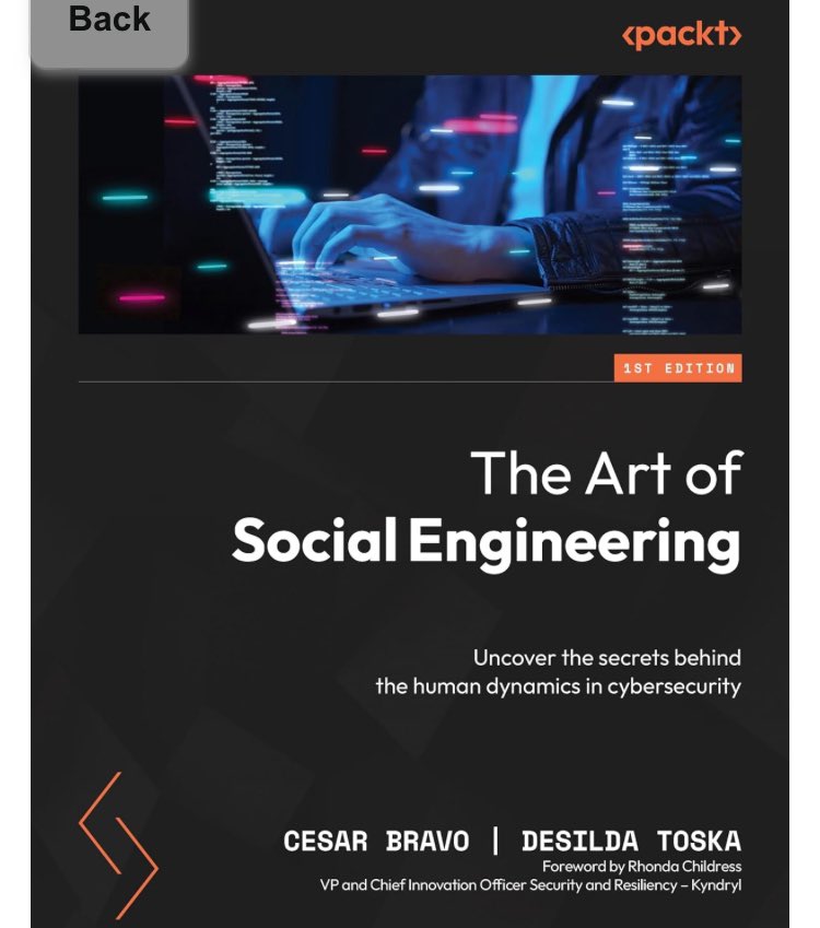Thinking about getting this book, any thoughts about it ?

#socialEngineering #CesarBravo #DesildaToska #packt #CyberSecurity
