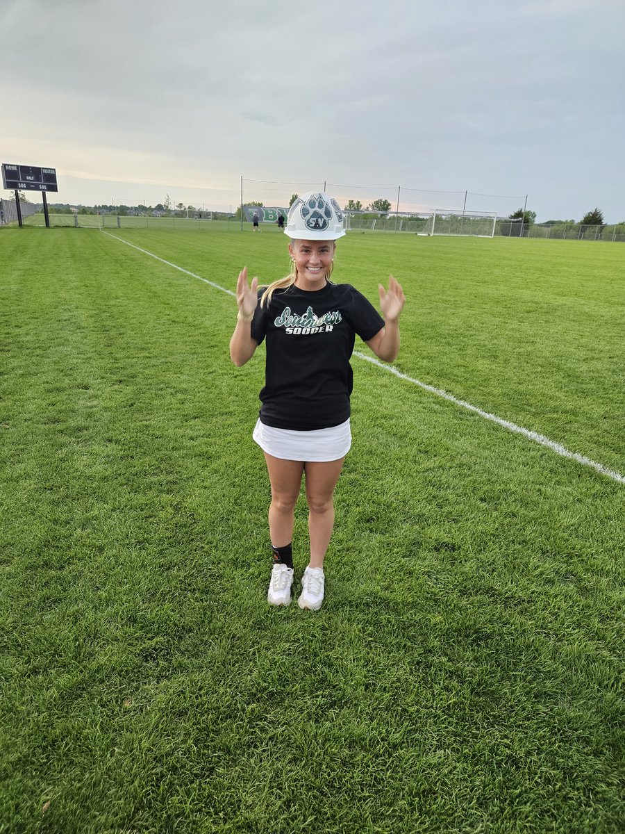 We avoid the weather and the 2-1 deficit at half to come away with the 5-2 win over BV high Congratulations to Maryam our HARD HAT WINNER!!Maryam was fantastic for us! Also we got out of Wichita over the weekend without a pic of the HARD HAT WINNER! Congrats Kai! #ProtectThePack