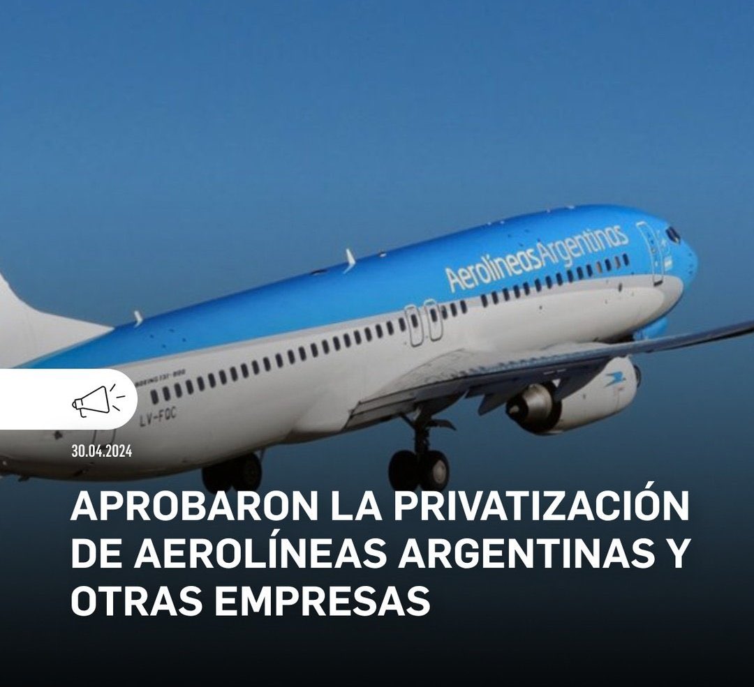 👋🏻 Se aprobó la PRIVATIZACIÓN de Aerolíneas Argentinas, la TV Pública, el Correo Argentino y los Ferrocarriles. ¿ESTÁS DE ACUERDO CON ESTAS PRIVATIZACIONES? 😉 1- SÍ ✅ 2- NO ❌