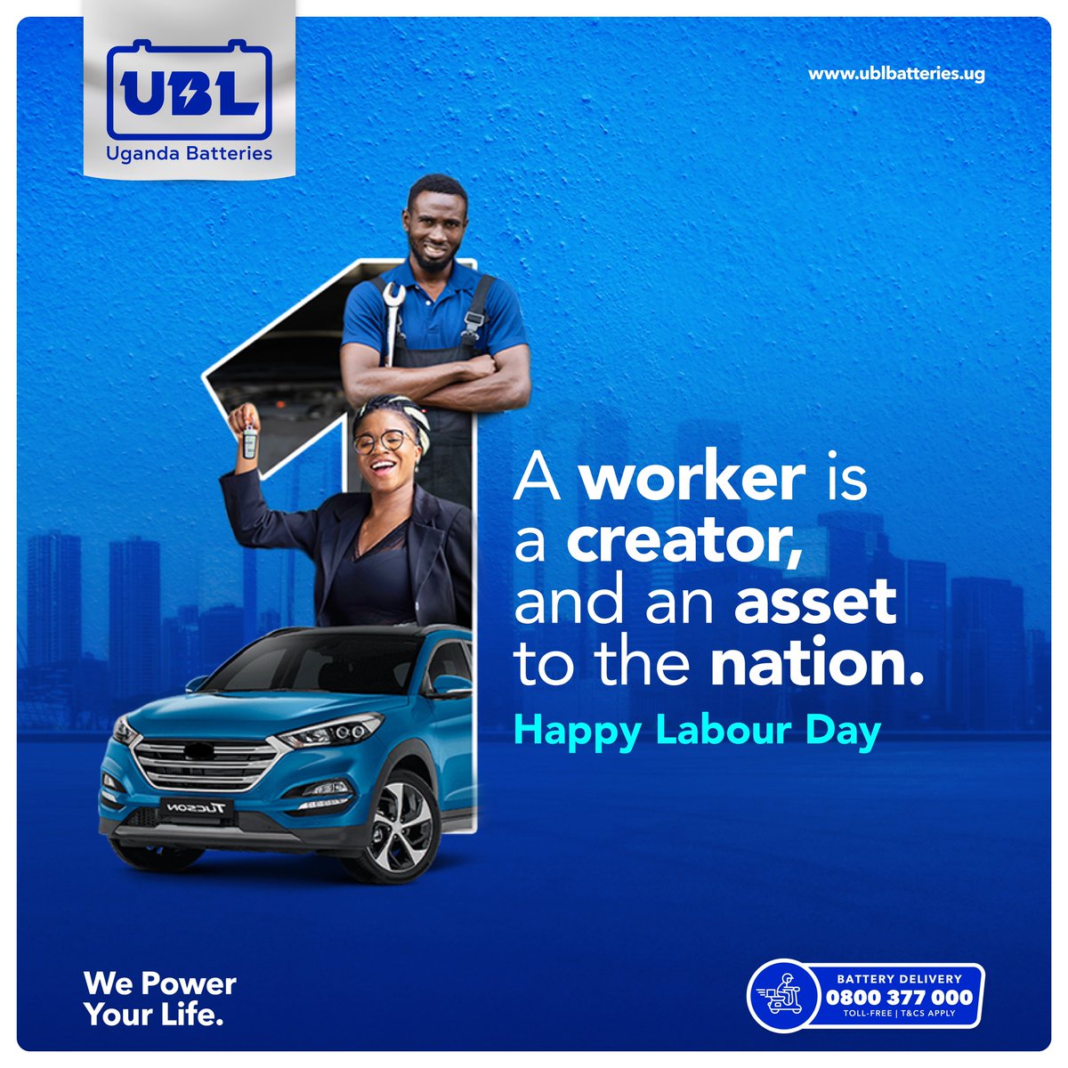 Here is to the power of Labour,the heartbeat of progress.

HAPPY LABOUR DAY ! #UgandaBatteries #WePowerYourLife