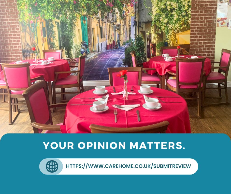 Your opinion matters, please send us a review so we can keep our high levels of care. bit.ly/3goQfga 

#BlossomHillCareHome #LeaveUsAReview #CaringForLife #ChurchlakeCare