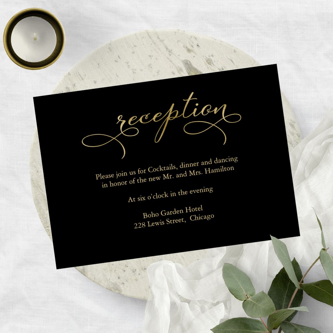 🖤✨ Looking for a touch of elegance for your wedding? Our gold and black menu cards will add a chic and sophisticated touch to your special day. #WeddingPlanning🍽️✨  zazzle.com/elegant_gold_f…