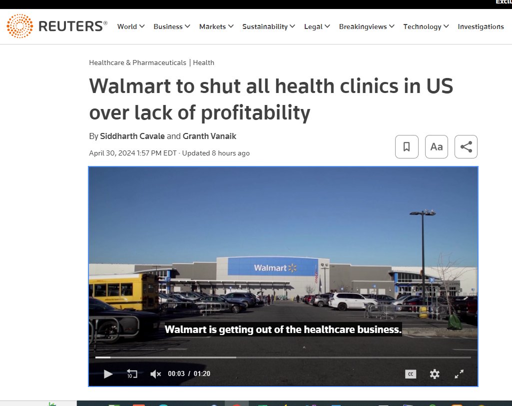 CMS Leadership was asked to comment on the @Walmart primary care clinic closure. We can confirm that Walmart faced difficulties managing a nationwide network of clinics due to several factors. 1. More than 70,000 health plans operate nationwide. In the absence of a national…