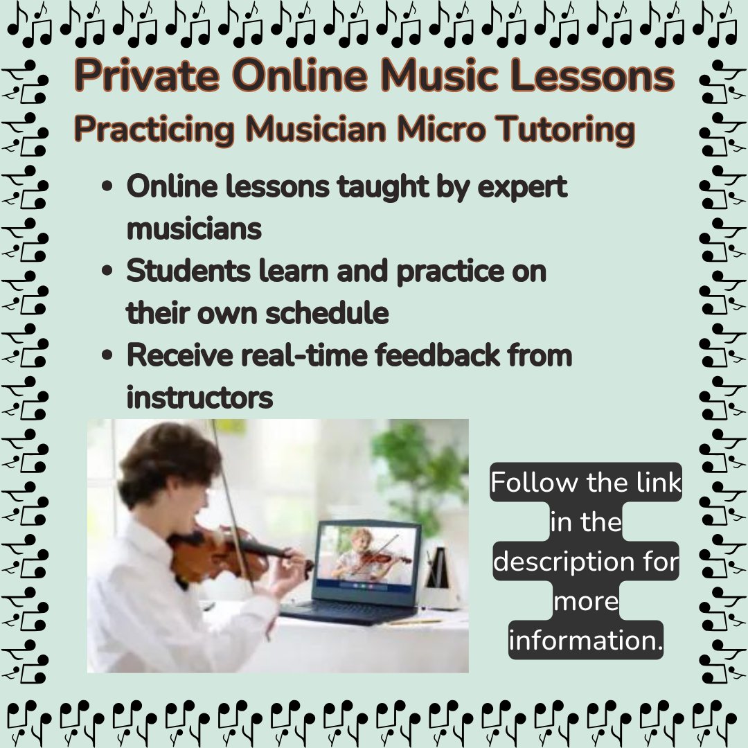 Click the following link to learn more and sign up today.

practicingmusician.com/lessons

#practicemusic #musiceducation #band  #musiclessons #microtutoring #homeschoolmusic