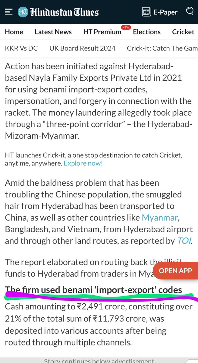 Hyderabad to Myanmar: ED unearths ₹11,793-crore human hair smuggling racket

#moneylaundering #hairsmuggling
#illicittrade 
I just wonder how NE experts could ever underestimate #Myanmar .