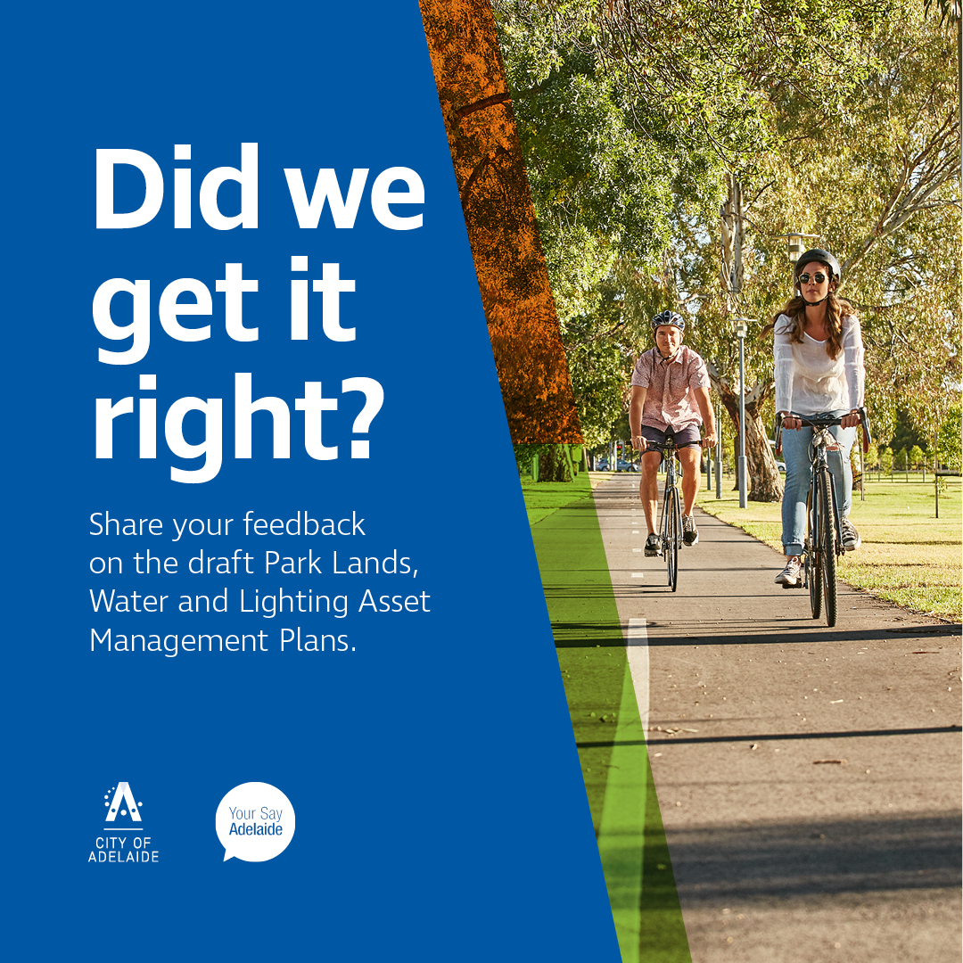 How did we go? We are seeking feedback on the draft Park Lands, Water & Lighting Asset Management Plans which outline the essential services these play in our community & effective management for current & future generations. Feedback closes 5pm Fri 10 May brnw.ch/21wJl1R