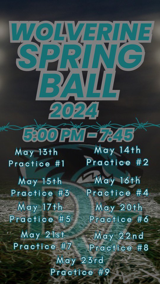 Spring Ball let’s go! Looking to get one day better everyday, 24’ Fall Season we’ll be ready! 🐺🧱🏈‼️ #wearedv #wolverinepride #itsgotime