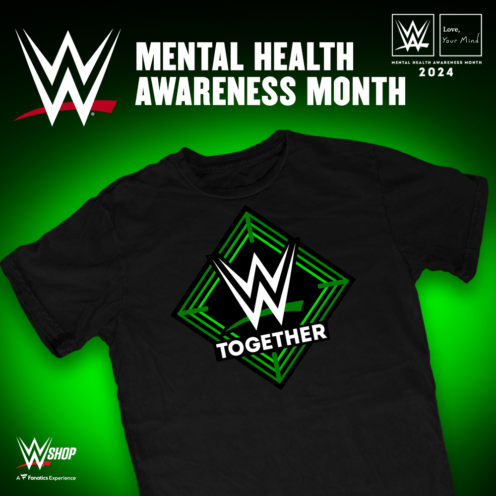 WWE is proud to celebrate Mental Health Awareness Month this May! Purchase a T-shirt today to support @LoveYourMind.

ms.spr.ly/6015YOHRf