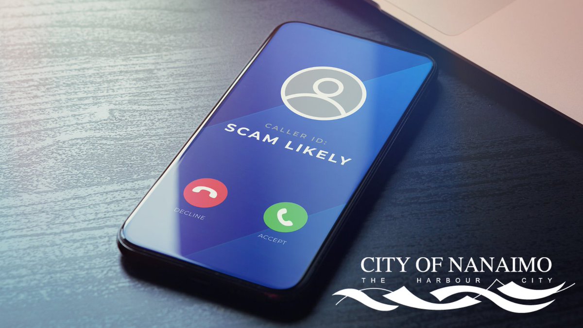 #Nanaimo, please be aware that we received reports of a phone scam of people claiming to be reps of the City of Nanaimo (also on call display). Be advised, a City employee will not ask you for a credit card #, account name, or password. Please protect your personal info. #YCD