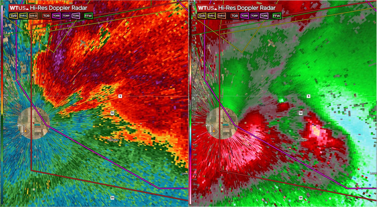Tornado likely ongoing NW of Hollister, OK.

Take cover now!

#okwx #tornado