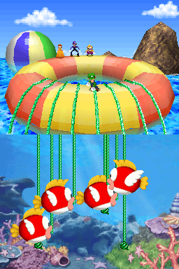 Although the minigame lets players choose a rope, this choice is actually an illusion, as whether each player will pull a Cheep Cheep or not is predetermined at the start of the minigame.