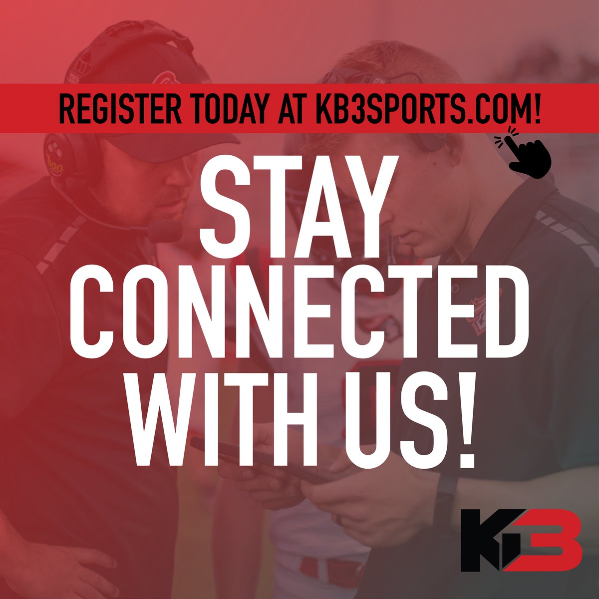 Stay connected with KB3 Sports and register on the app today! Be the first to know when it's available and gain exclusive access to our cutting-edge features, athlete network, and game-changing opportunities. Register today! #KB3Sports #GetRanked