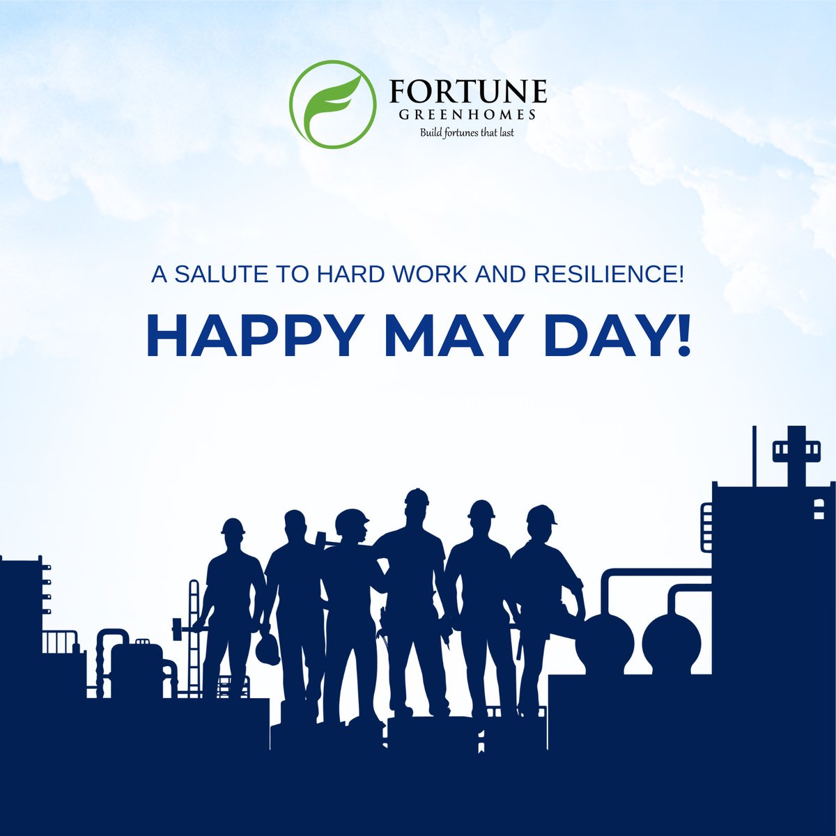 Happy May Day from all of us at Fortune Green Homes! Let's come together to celebrate the commitment and effort of workers everywhere, as we work towards building a future with improved chances & fairness for everyone.

#FortuneGreenHomes #MayDay #RealEstate #Hyderabad #Tellapur