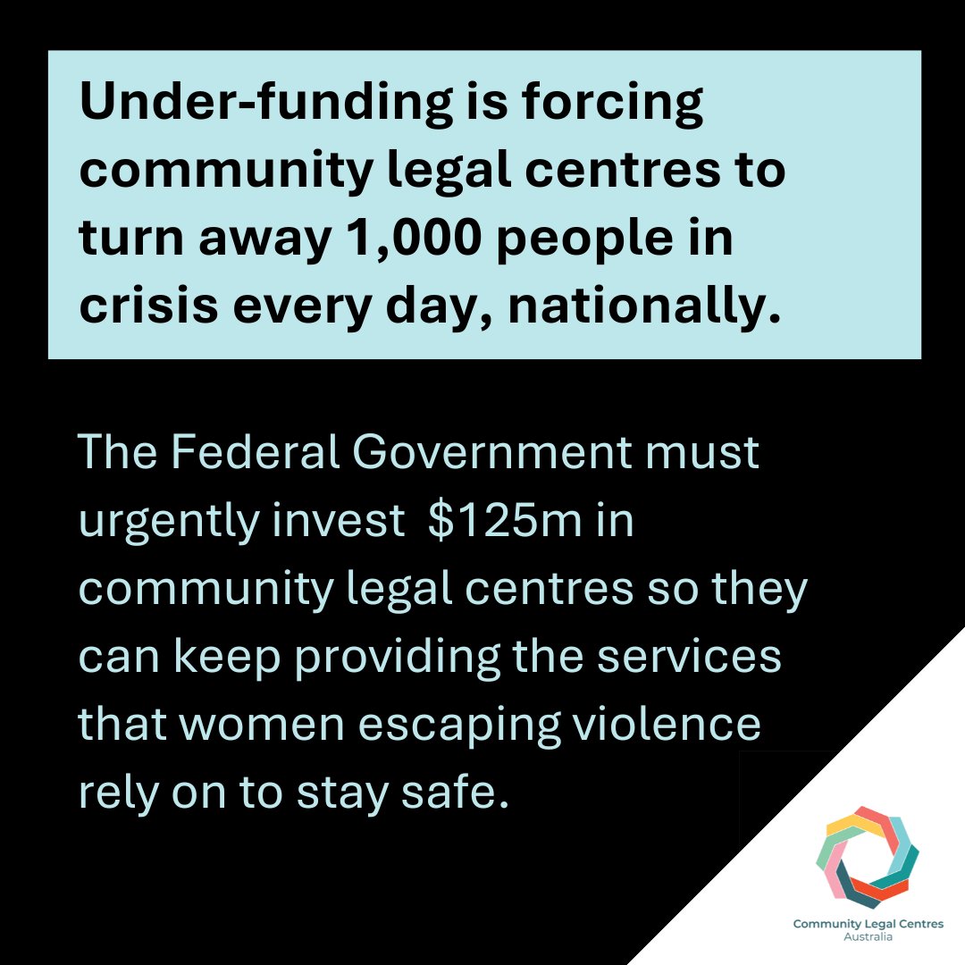 If the Federal Government is serious about ending gender-based violence, it must fund the frontline services - like community legal centres - that work every day to support people experiencing or at risk of violence. #FundEqualJustice #CommunityLaw