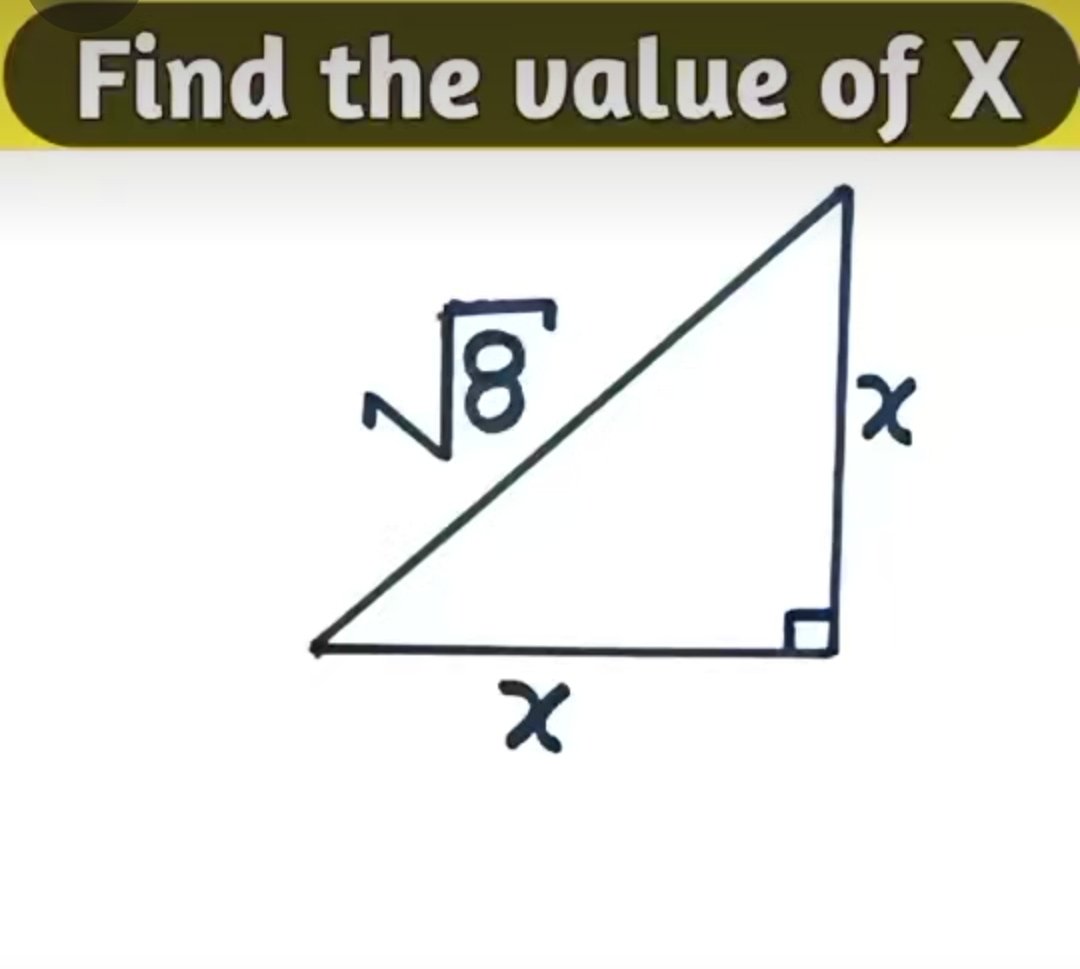 Find the value of side x

#geometry #maths